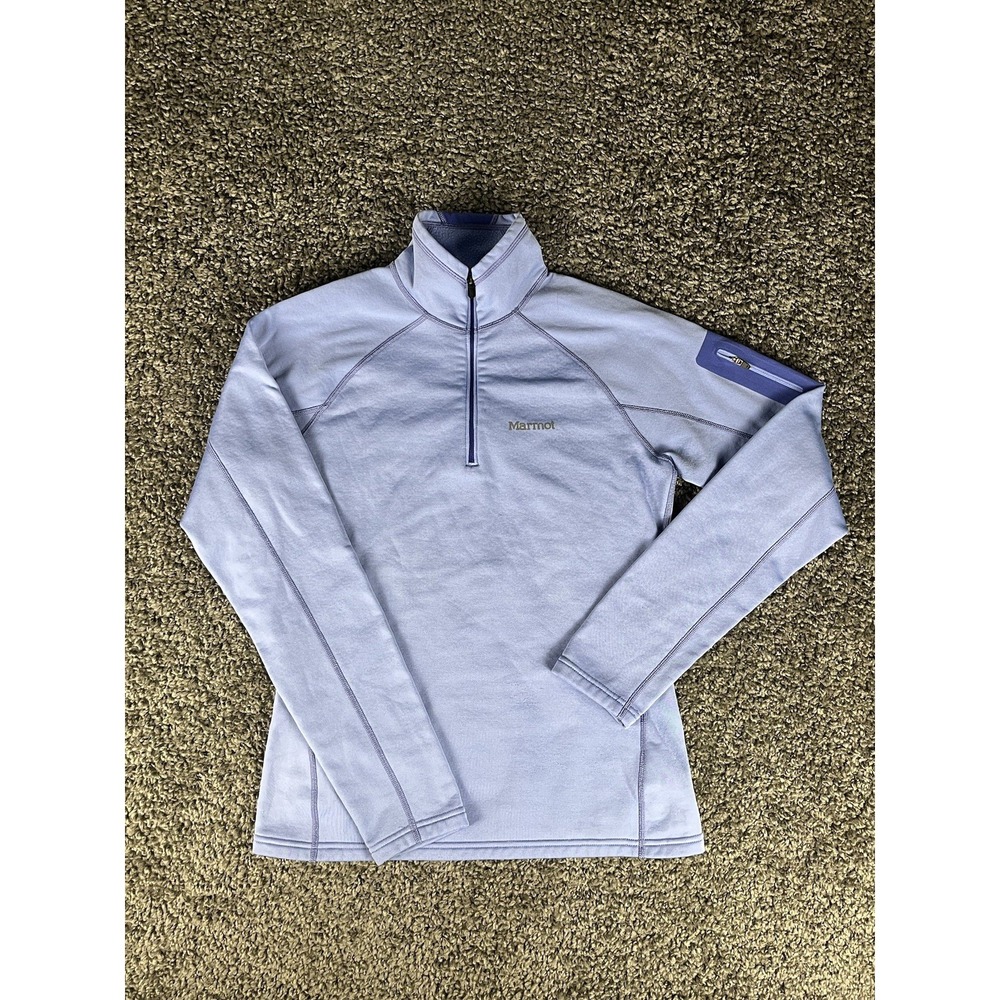 Marmot Sweatshirt Women's Small 1/4 Zip Purple Pullover Polartec Stretch